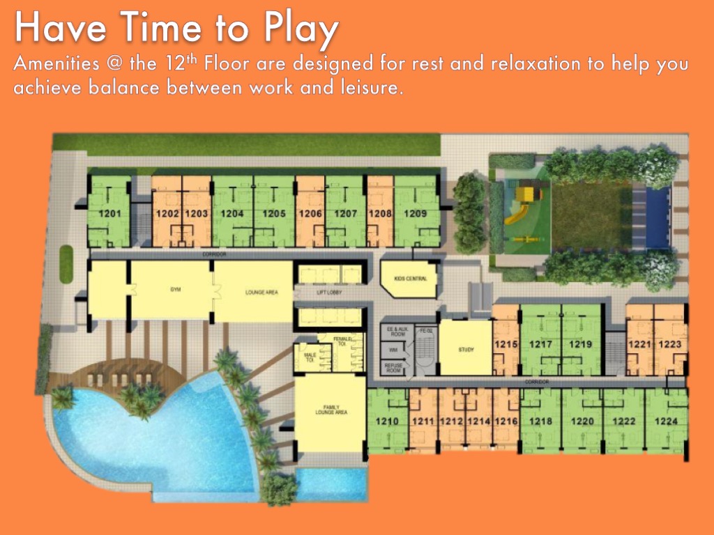 Amenities 12th floor plan 100 West Makati by FILINVEST