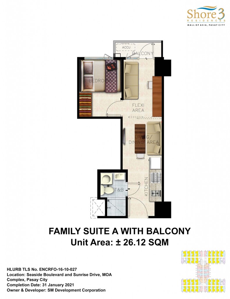 Shore 3 residences Lyaout Familly Suite A