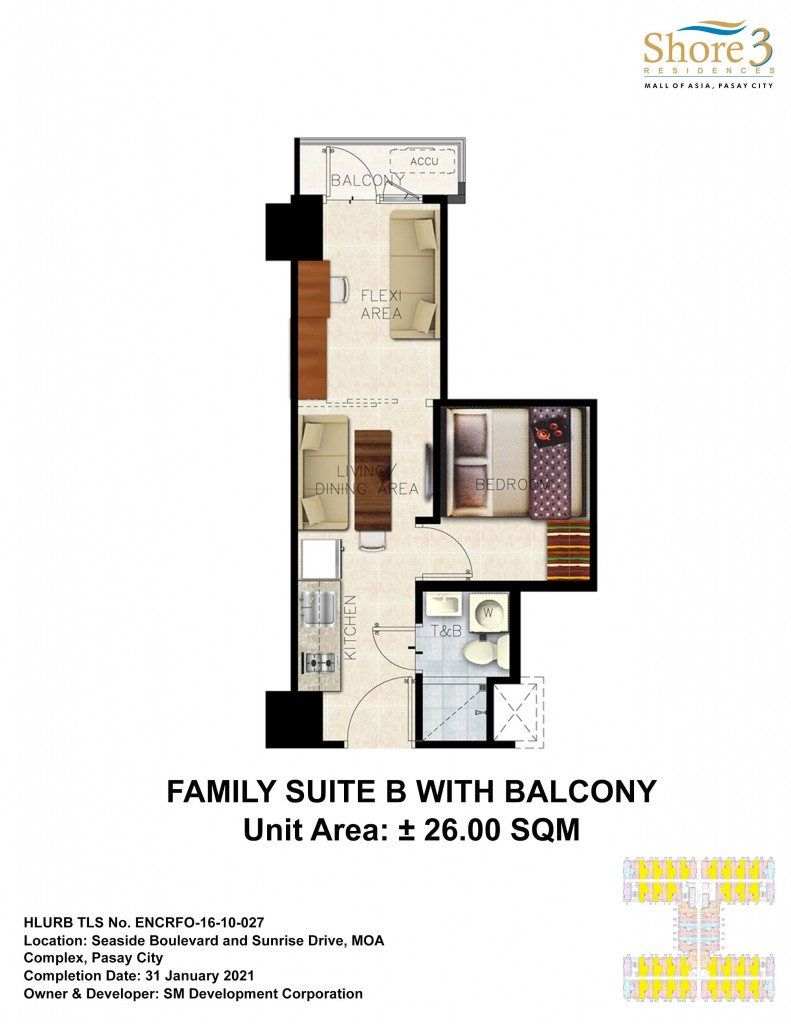 Shore 3 residences Lyaout Familly Suite B